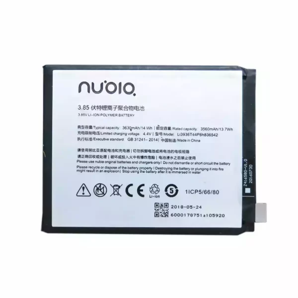 Batería original Li3936T44P6h836542 para Nubia M2,NX551J