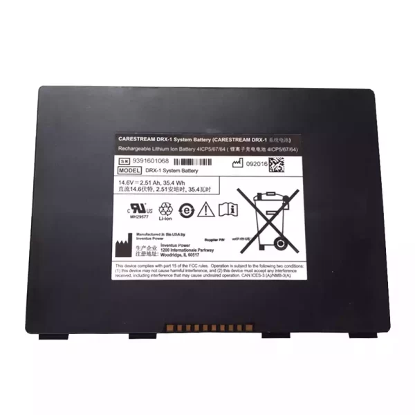 Batería para P/N 8G5132 993169 990864,CARESTREAM DRX-1 SYSTEM battery