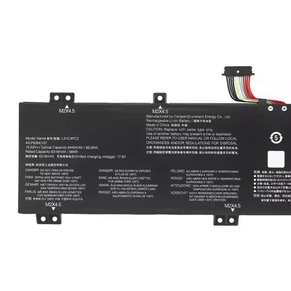 Portátil batería original para LENOVO L21C4PC2 L21C4PC3 L21D4PC2 L21M4PC5 L21M4PC6 - Imagen 3