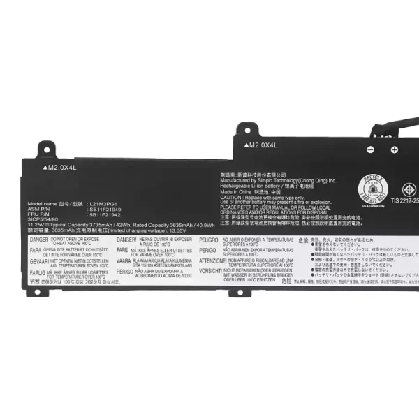 Portátil batería original para LENOVO L21L3PG1 L21M3PG1 L21C3PG1 - Imagen 3