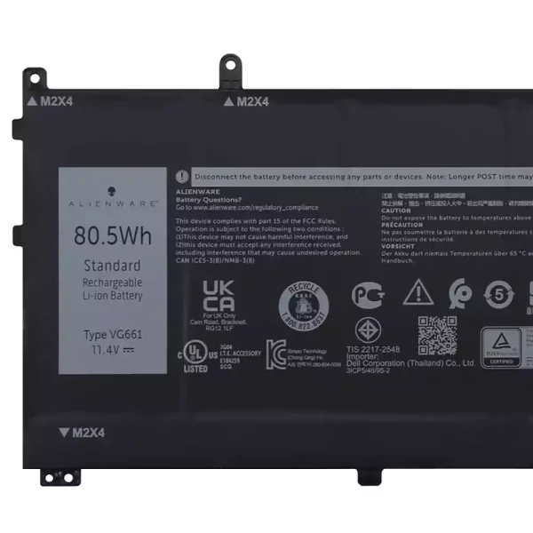 Portátil batería original para DELL VG661 V4N84,DELL Alienware x14 R1 R2 - Imagen 3