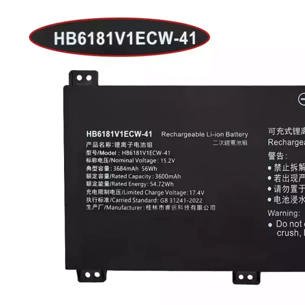 Portátil batería original para HUAWEI HB6181V1ECW-41 - Imagen 3