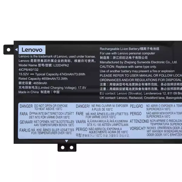 Portátil batería original para LENOVO L22C4PA2 L22D4PA2 L22M4PA2 - Imagen 3