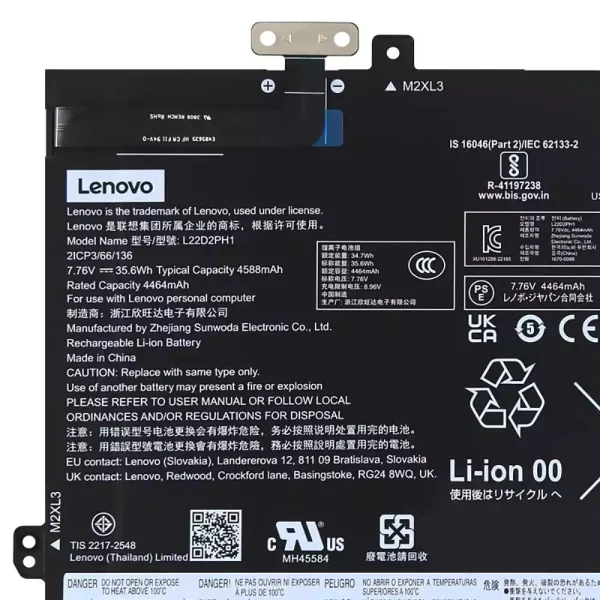 Portátil batería original para LENOVO L22B2PH1 L22D2PH1 - Imagen 3