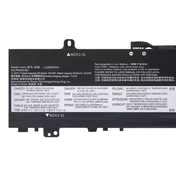 Portátil batería original para LENOVO L22M3PA4 L22B3PA4 L22C3PA4 L22B3PA3 L22C3PA3 L22M3PA3 - Imagen 3