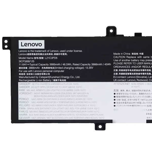 Portátil batería original para LENOVO L21C3PD5 L21L3PD5 L21M3PD5 - Imagen 3