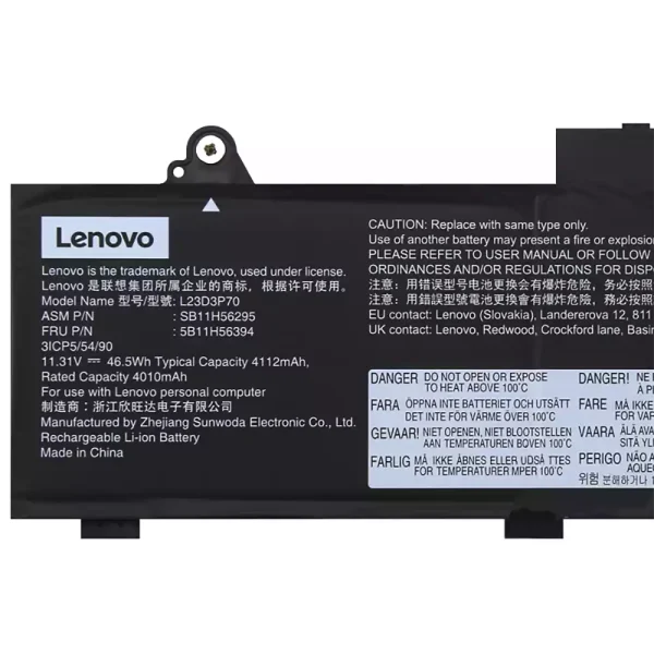 Portátil batería original para Lenovo L23D3P70 L23X3P70 L23M3P70 - Imagen 3