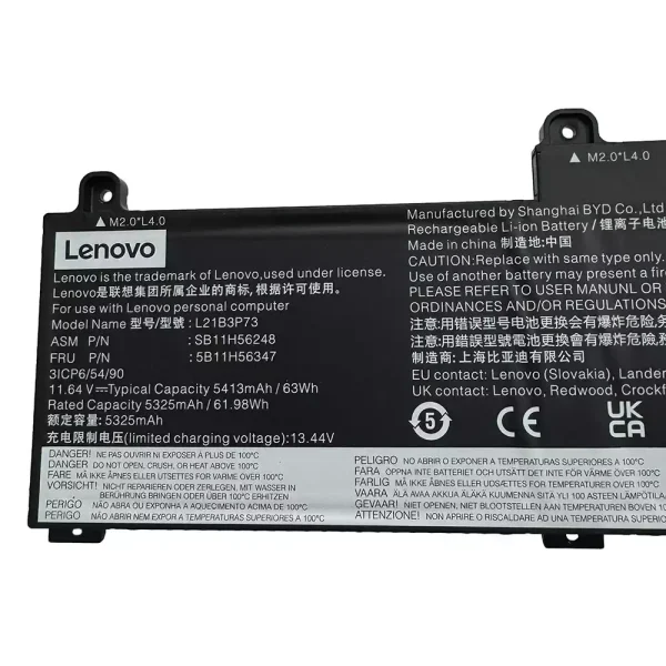 Portátil batería original para LENOVO L21B3P73 SB10W52010 5B10W51909 - Imagen 3
