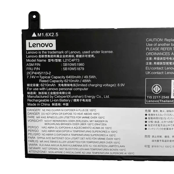 Portátil batería original para LENOVO L21M4P73 L21C4P73 - Imagen 2