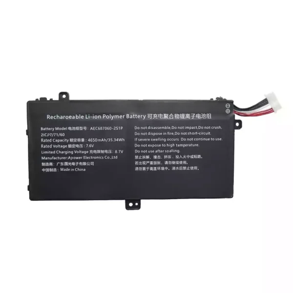 Portátil batería original para AEC687060-2S1P