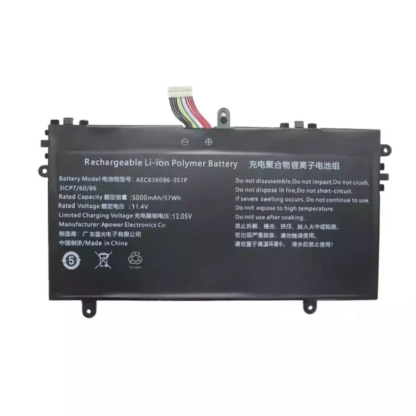 Portátil batería original para AEC636086-3S1P