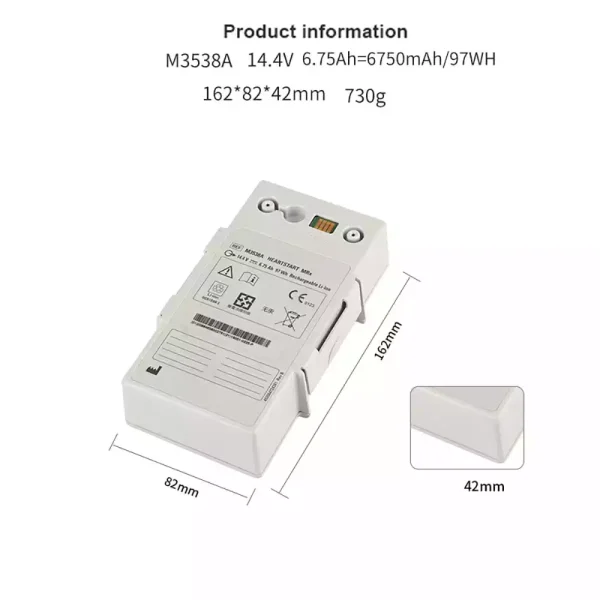 Batería de repuesto para PHILIPS HeartStart MRx M3538A M3535A M3536A M3535-60992 - Imagen 2