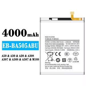 Batería EB-BA505ABU para Samsung A50/A30/A20/M10S/M107/A30S/A307/A50S/A507