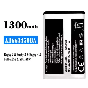 Batería AB663450BA para Samsung Rugby 2/Rugby 3/Rugby 4