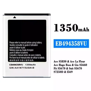 Batería EB494358VU para Samsung Ace S5830