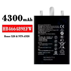 Batería HB466489EFW para HUAWEI Honor X20