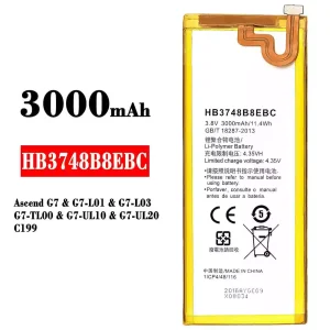 Batería HB3748B8EBC para HUAWEI Ascend G7