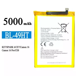 Batería BL-49HT para Tecno KE7 / SPARK 6 / Camon 16 /Camon 16 Pro
