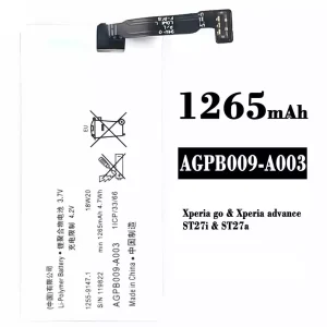 Batería AGPB009-A003 para Sony Xperia go / Xperia advance / ST27i / ST27a