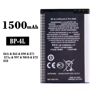 Batería BP-4L para Nokia E61i/E63/E90/E71/E71x/N97/N810/E72/E52