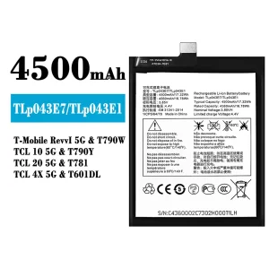 Batería TLP043E7/TLP043E1 para Alcatel T-Mobile RevvI 5G/TCL 10 5G/TCL 20 5G/TCL 4X 5G