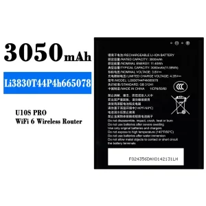 Batería Li3830T44P4h665078 para ZTE U10S Pro