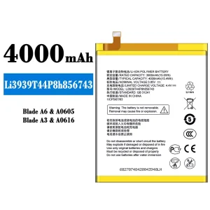 Batería Li3939T44P8h856743 para ZTE Blade A6/A3