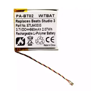 Batería de repuesto para auriculares Beats Solo Pro Wireless,Studio 2 B0500,Studio 2.0,Studio 3.0,SDHP-P1401