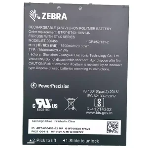 Batería para ZEBRA BTRY-ET4X-10IN1-IN BT-000456