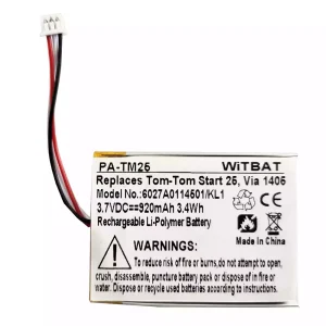 Batería para TomTom 6027A0114501,Start 20,Start 25